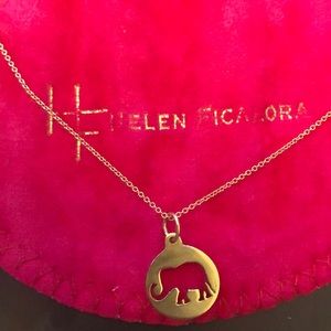 Elephant cut out 14K gold Helen Ficalora charm